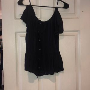 Off the shoulder short sleeve top.